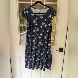 Old Navy Floral Navy Dress 12/14 Large